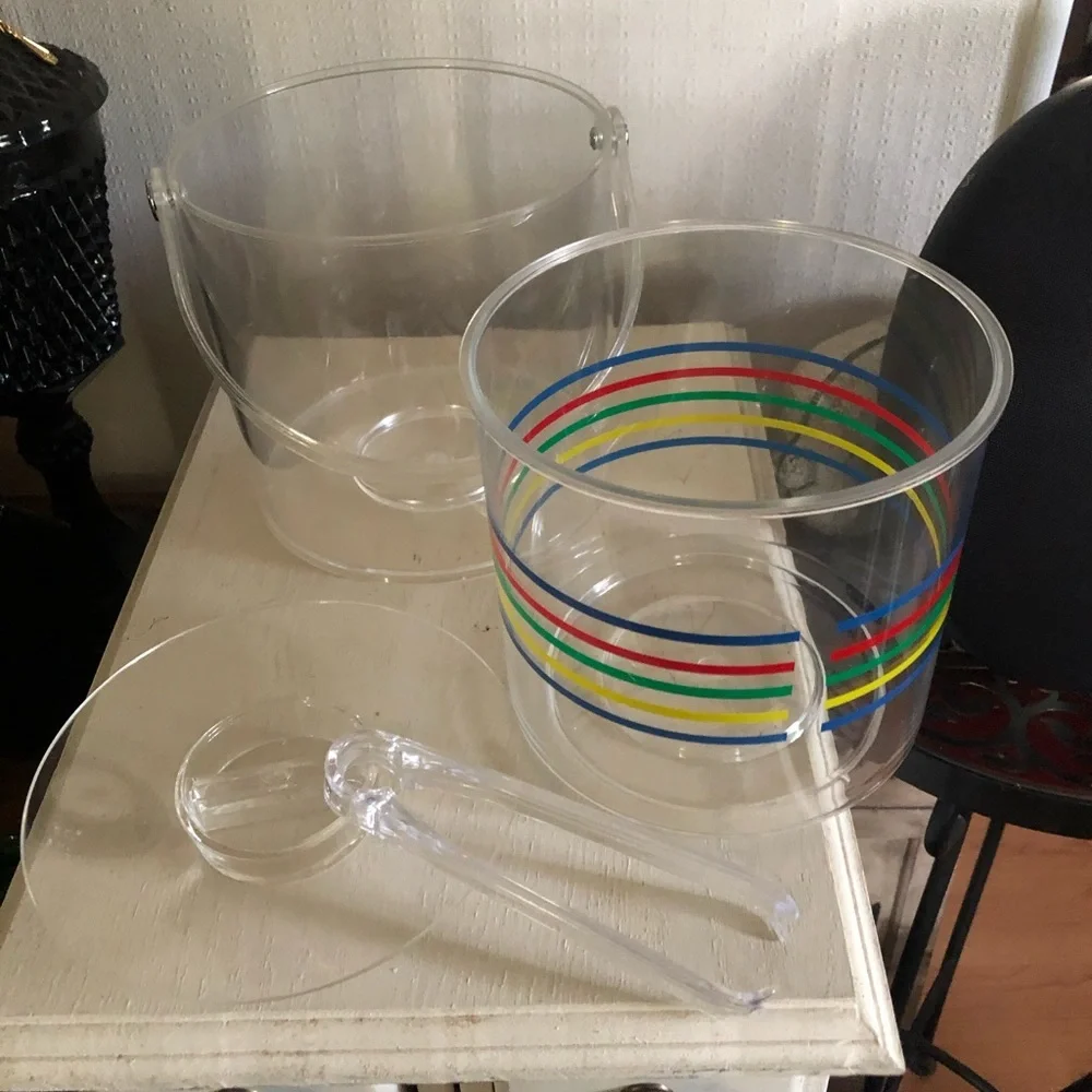 Vintage Acrylic Ice Bucket with Liner
